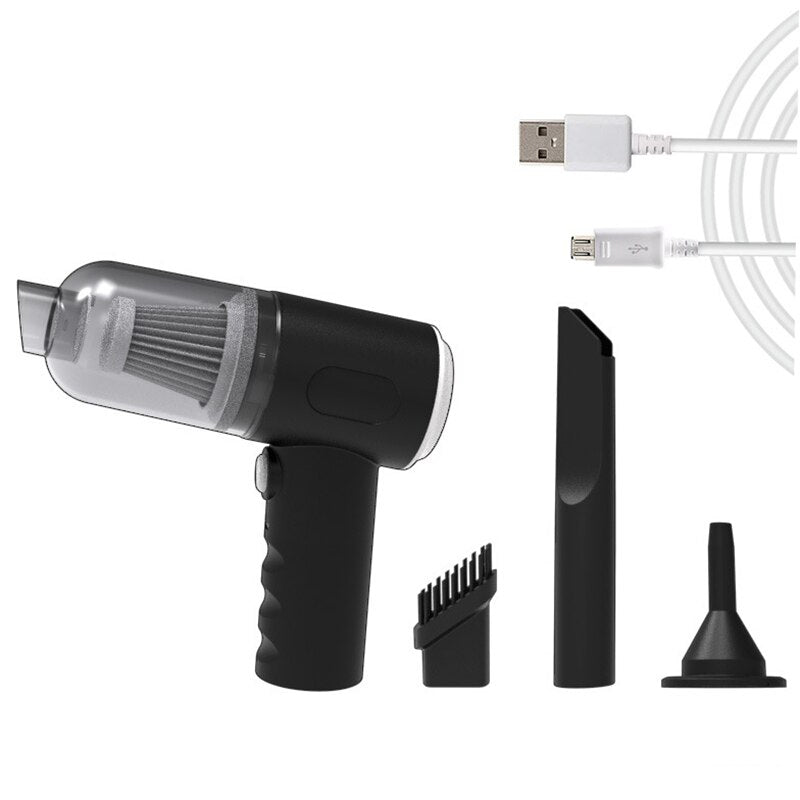 Compact USB rechargeable vacuum cleaner with 5500Pa suction for homes in UAE and KSA โ portable, automatic, and CE certified.