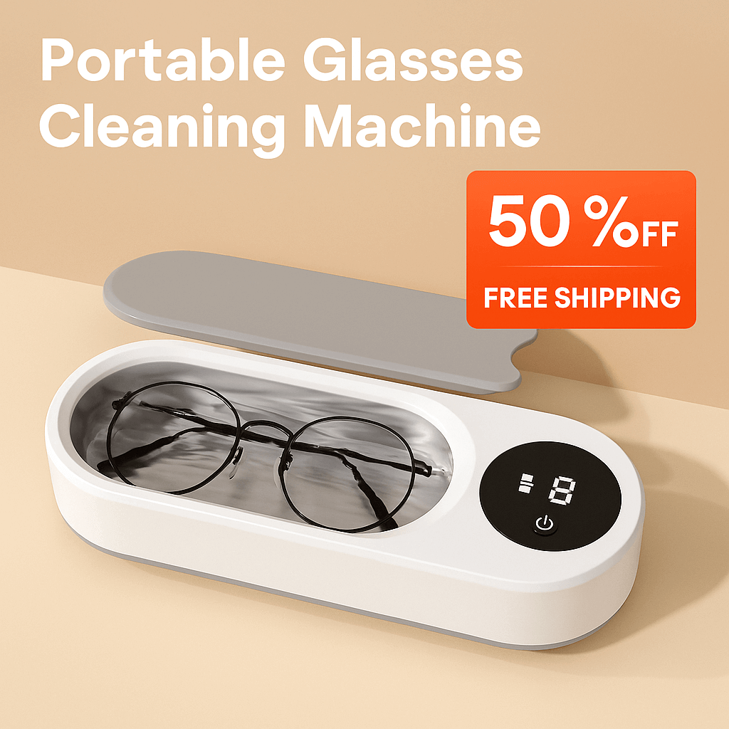 Ultrasonic Glasses Cleaner – Portable Multi-Purpose Eyewear & Jewelry Cleaning Device – Free KSA Shipping
