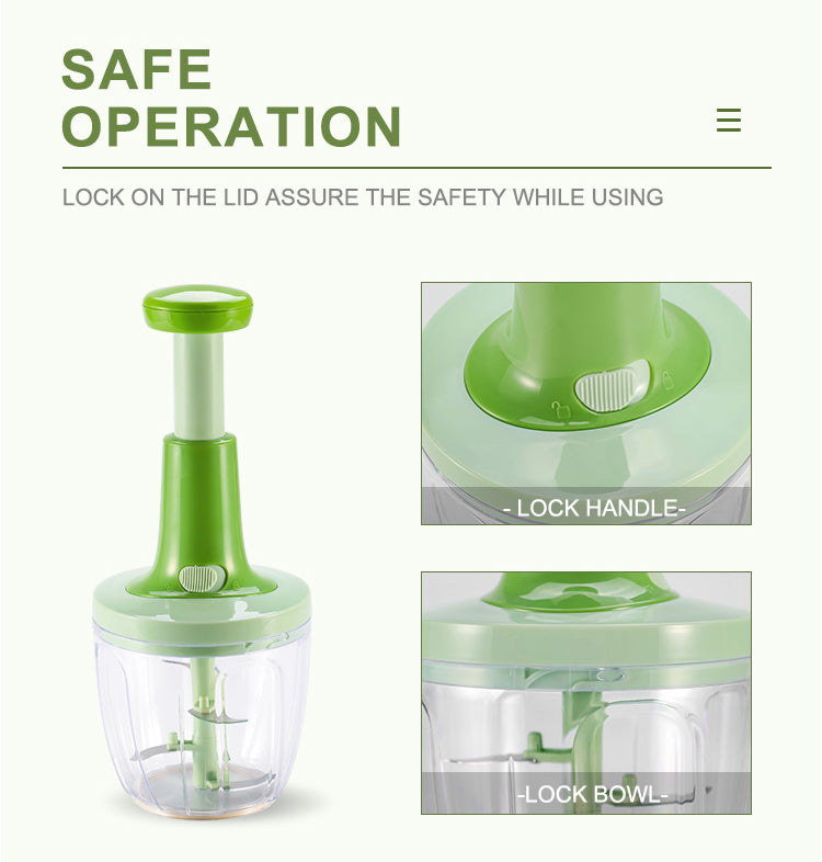 Manual Handheld Food Chopper โ Compact Vegetable Cutter โ Free KSA Shipping