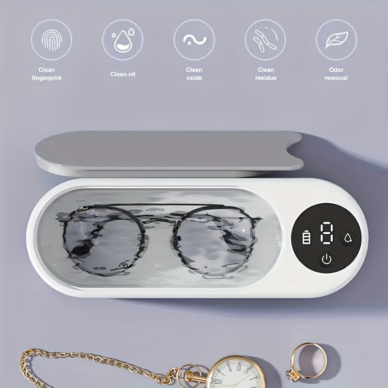 Ultrasonic Glasses Cleaner – Portable Multi-Purpose Eyewear & Jewelry Cleaning Device – Free KSA Shipping
