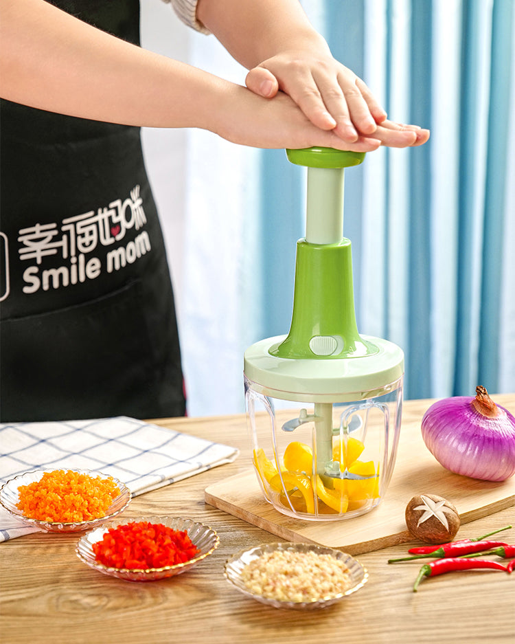 Manual Handheld Food Chopper โ Compact Vegetable Cutter โ Free KSA Shipping
