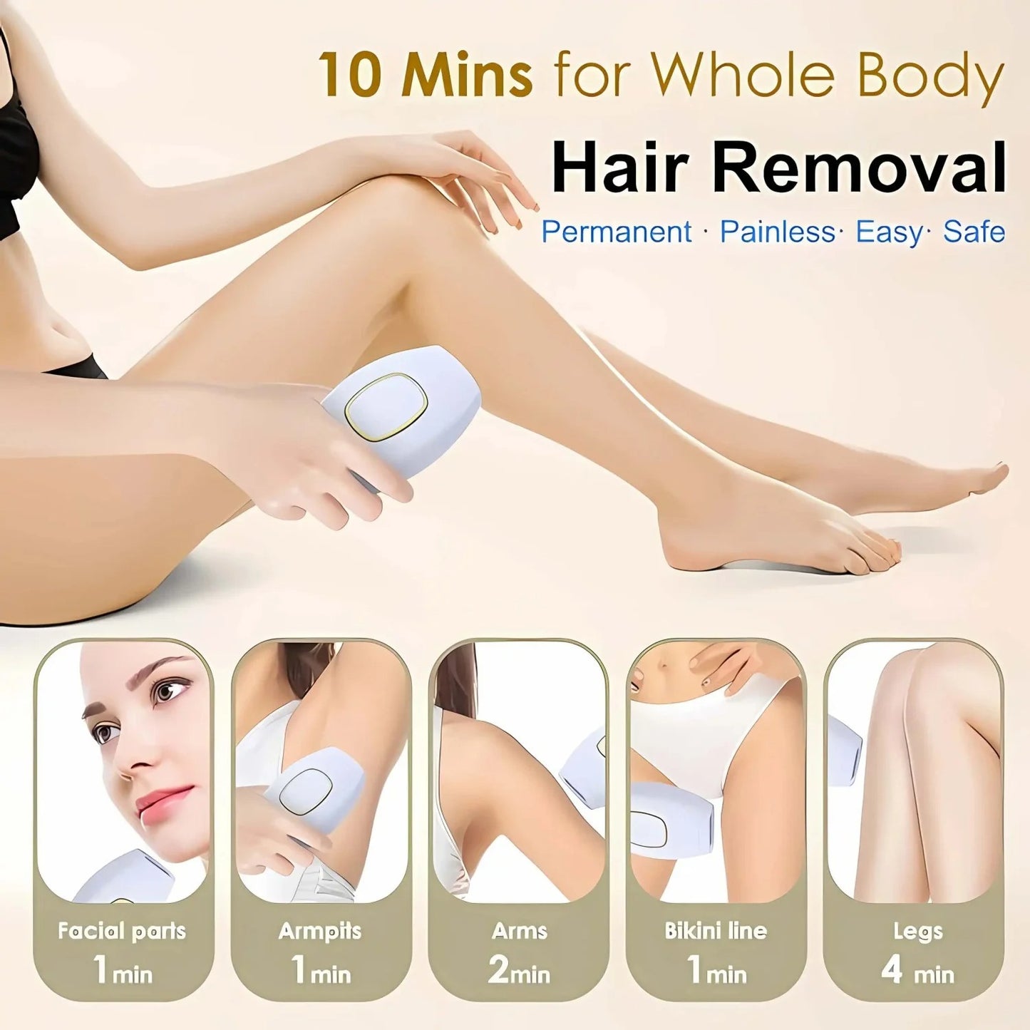 IPL Laser Hair Removal Device for Women – Unlimited Flashes – Painless Full Body Use – UAE Edition