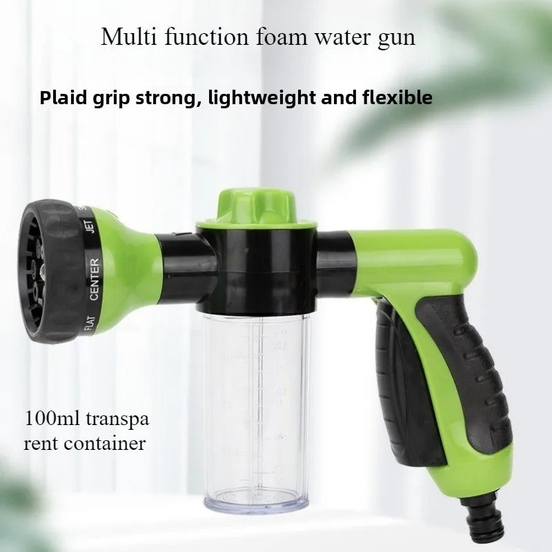 2-in-1 Foam Water Gun for Car Wash, Garden, and Pet Bath – 8 Spray Modes – Free Shipping UAE