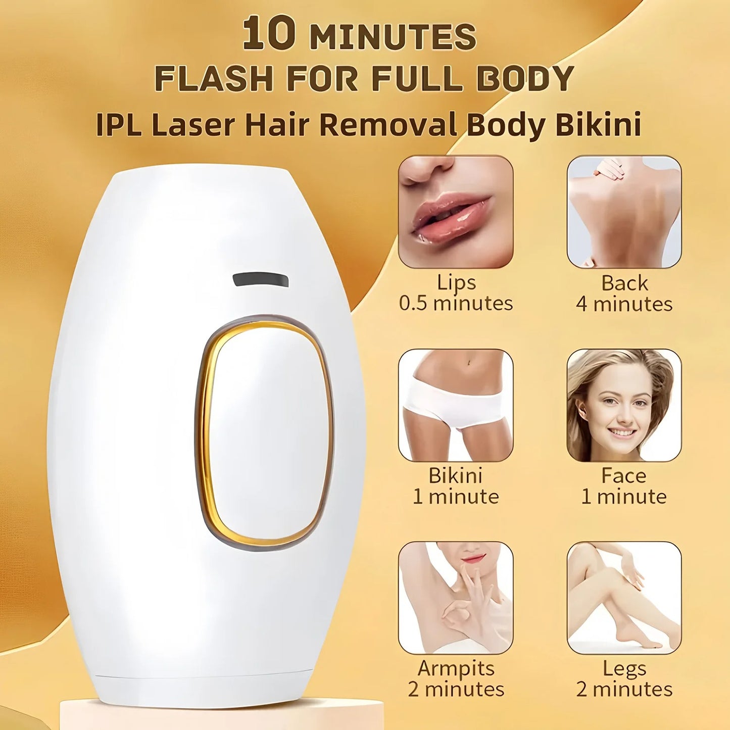 IPL Laser Hair Removal Device for Women – Unlimited Flashes – Painless Full Body Use – UAE Edition