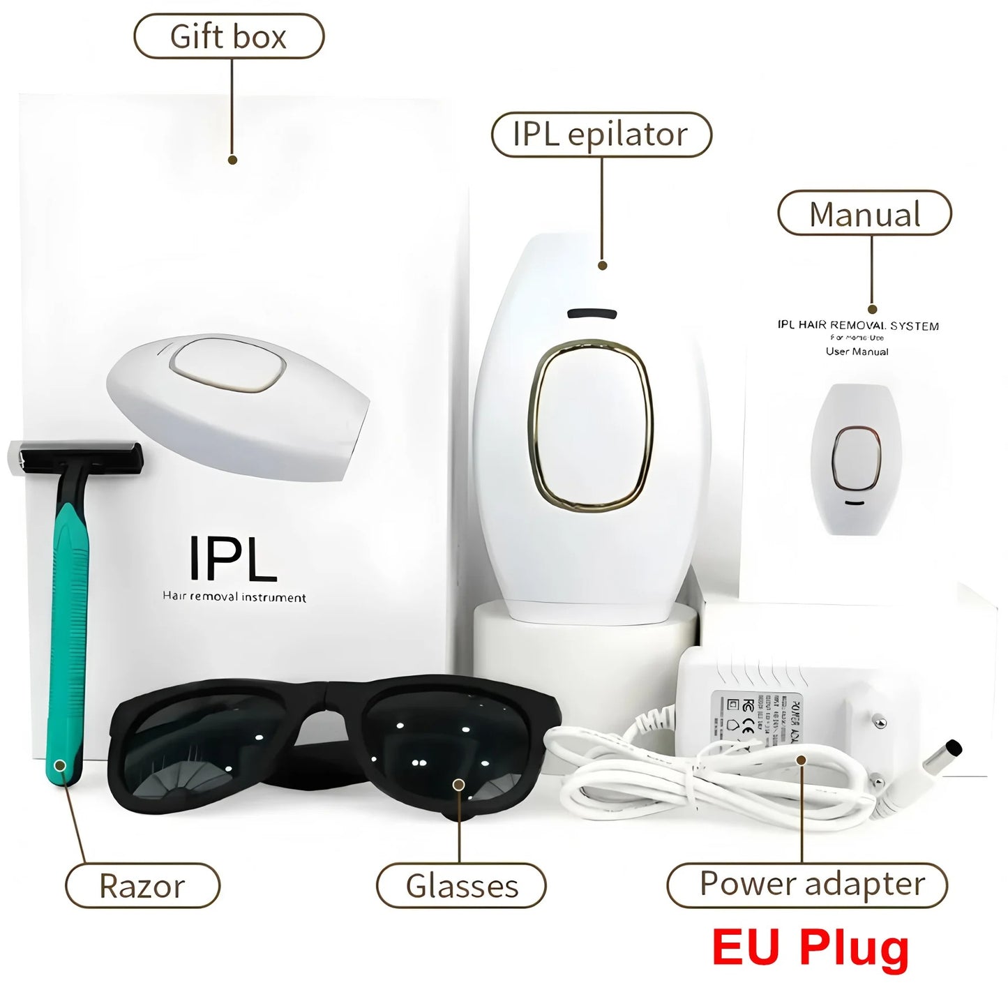 IPL Laser Hair Removal Device for Women – Unlimited Flashes – Painless Full Body Use – UAE Edition