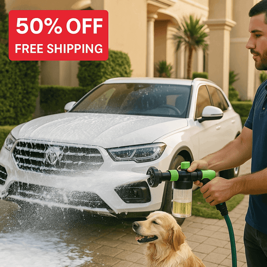 2-in-1 Foam Water Gun for Car Wash, Garden, and Pet Bath – 8 Spray Modes – Free Shipping UAE